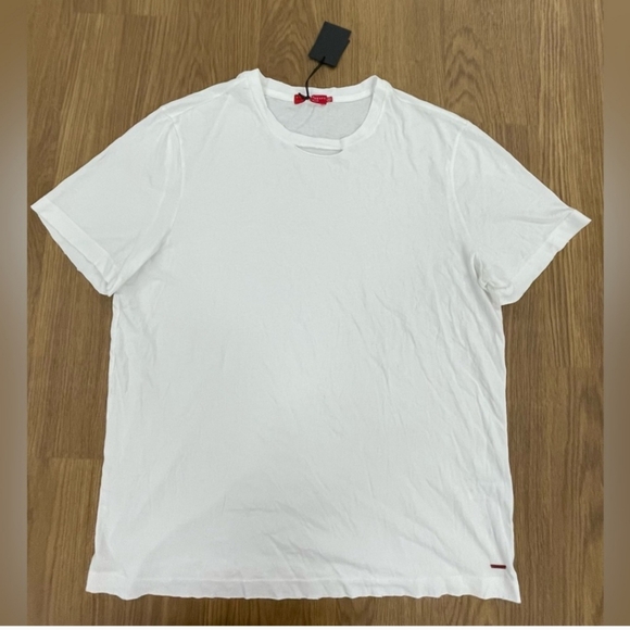 NEW n: philanthropy 100% Cotton Slit Collar Distressed White T Shirt Size XL - Picture 2 of 8